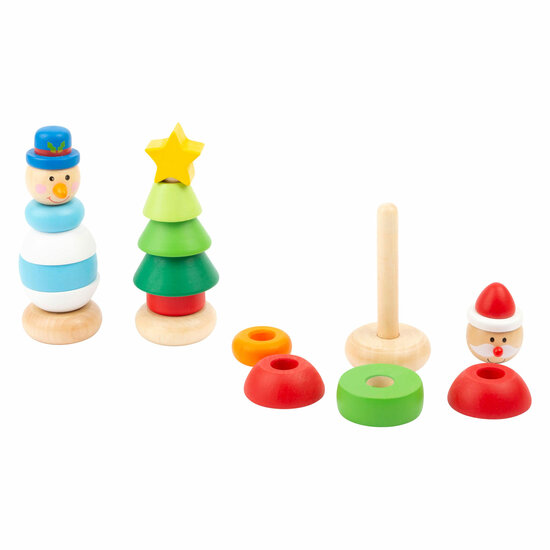 Small Foot - Houten Stapeltoren Kerstfiguur, per  stuk