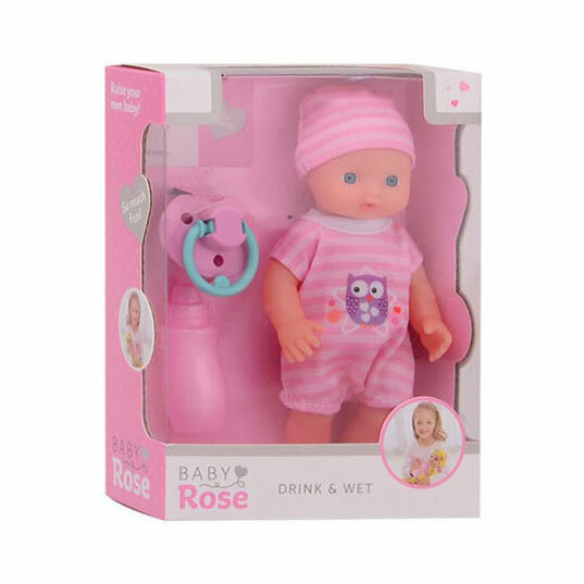 Baby Rose Drink- en Plasbabypop, 17cm