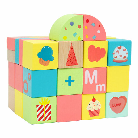 Classic World Houten Sweet Cube Bouwblokken