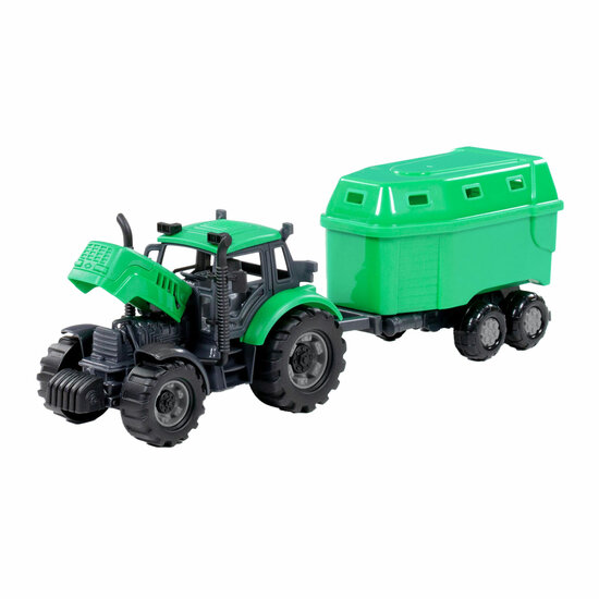 Cavallino Tractor met Paardentrailer Groen, Schaal 1:32