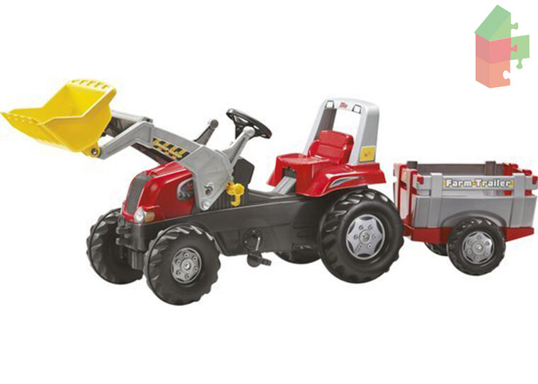 Rolly Toys Rolly Junior Rt - Traptractor Met Frontlader En Vee Aanhanger