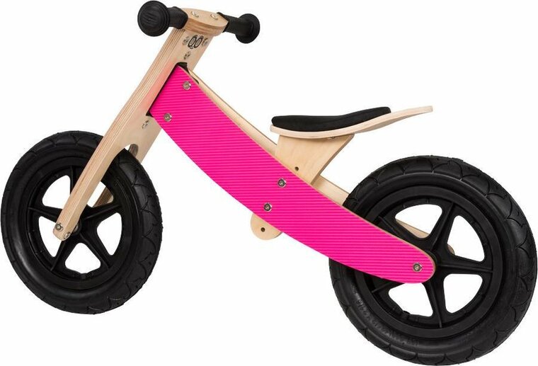 loopfiets Broozzer houten - Carbon Fibre - roze