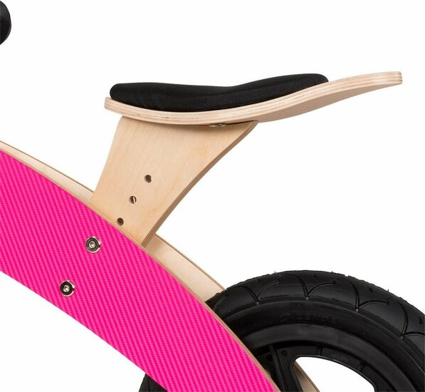 loopfiets Broozzer houten - Carbon Fibre - roze