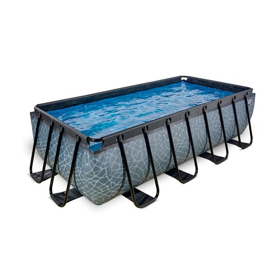 Zwembad Exit Frame Pool 4X2X1M (12V Zandfilter) Stone Grey