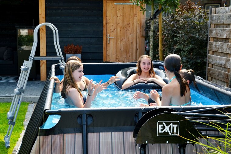 Zwembad Exit Frame Pool 4X2X1M (12V Zandfilter) Stone Grey