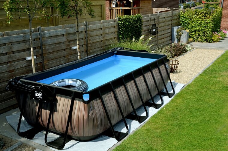 Zwembad Exit Frame Pool 4X2X1M (12V Zandfilter) Stone Grey