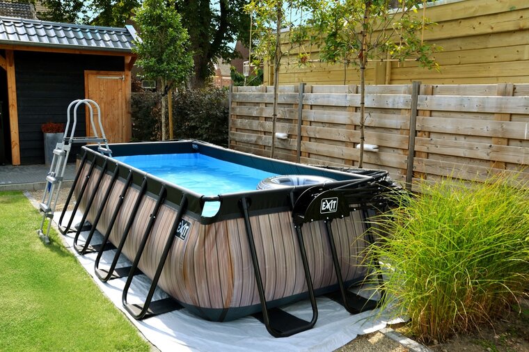 Zwembad Exit Frame Pool 4X2X1M (12V Zandfilter) Stone Grey