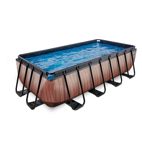 Zwembad Exit Frame Pool 4X2X1M (12V Zandfilter) Timber Style