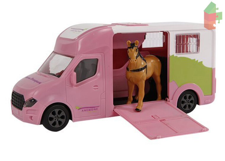 Kids Globe Anemone Paardentruck Die Cast Licht Geluid Roze 20Cm