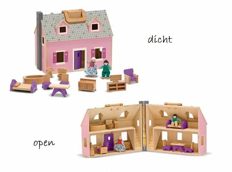 Melissa &amp; Doug  Draagbaar Poppenhuis + Meubels