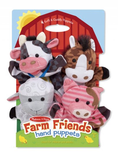 Melissa &amp; Doug  Pluchen Handpoppen Boerderij (Set)