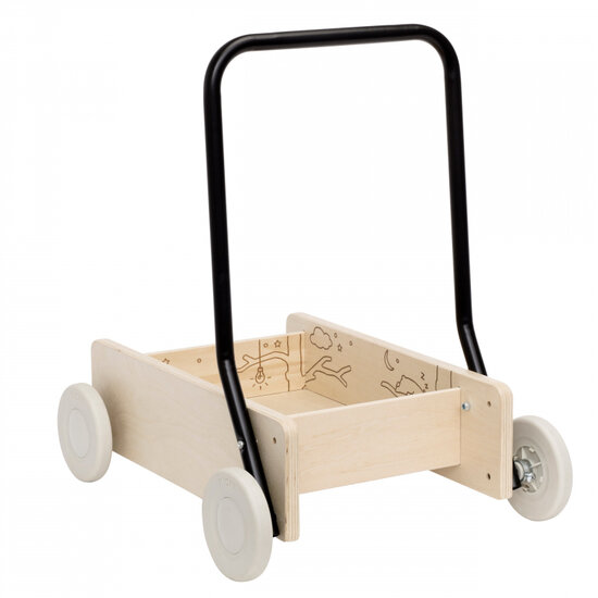 Micki Premium houten loopwagen (blank)