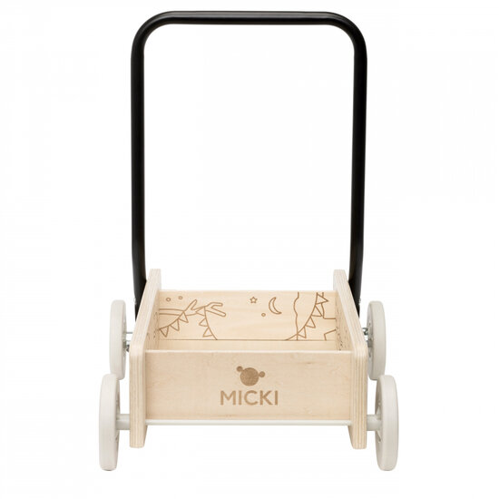 Micki Premium houten loopwagen (blank)