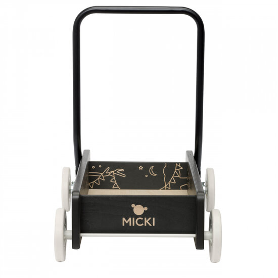 Micki Premium houten loopwagen (zwart)