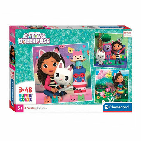 Clementoni Legpuzzel Super Color Vierkant Gabby&#039;s Poppenhuis, 3x48st.