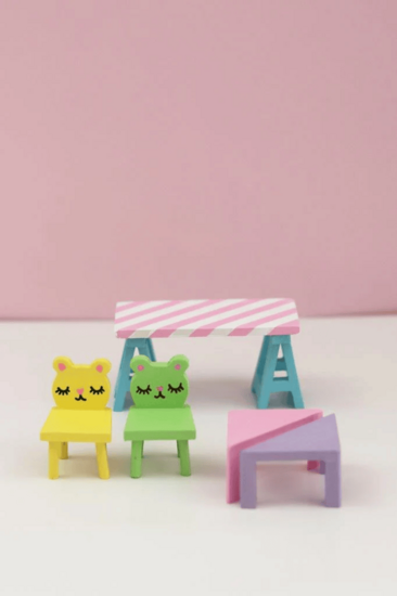 Lundby Poppenhuis Houten Poppenhuismeubels Diy - Tafel/Stoelen