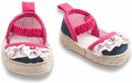 Heless Espadrilles Met Bandjes roze jeans, Maat 38-45Cm