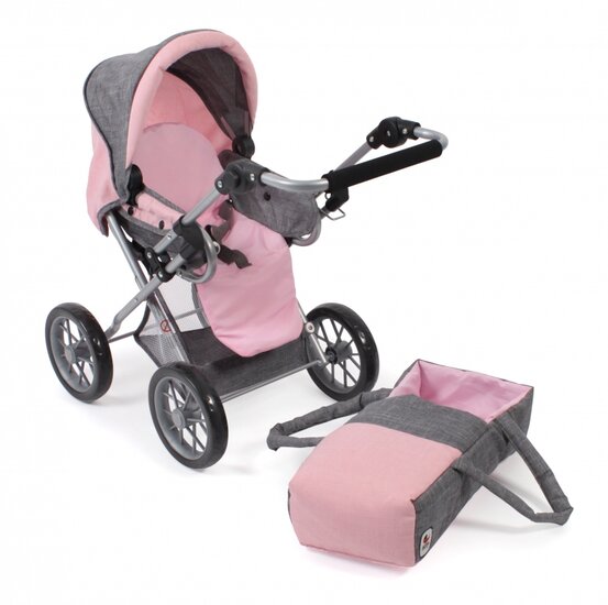 Bayer Chic Poppenwagen Leni Combi (Lichtgrijs/Roze)