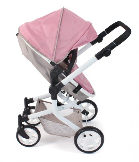 Poppenwagen Mika combi (roze/taupe/beer)