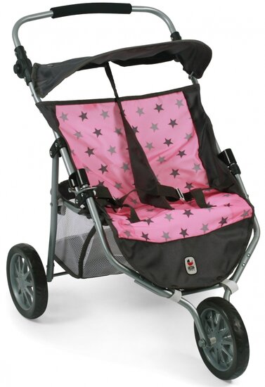 Bayer Chic Poppenbuggy Tweeling Jogger (Lichtroze/Ster)