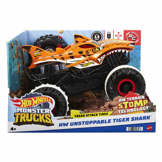 Hot Wheels RC Monster Trucks Onstuitbare Hijgertaai Bestuurbare Auto