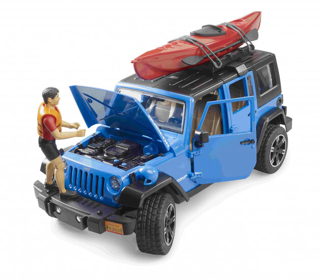 Bruder Jeep Wrangler Unlimited Rubicon met kajak en figuur