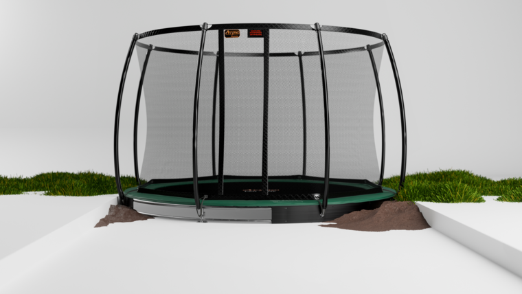 Avyna Trampoline FlatLevel &Oslash;305 met veiligheidsnet | Groen