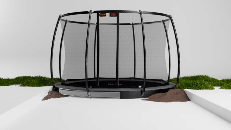 Avyna Trampoline FlatLevel &Oslash;245 met veiligheidsnet | Grijs