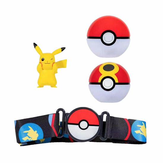 Pok&eacute;mon Clip &#039;N&#039; Go Poke Ball met Blauw Riem Speelset, 4dlg.