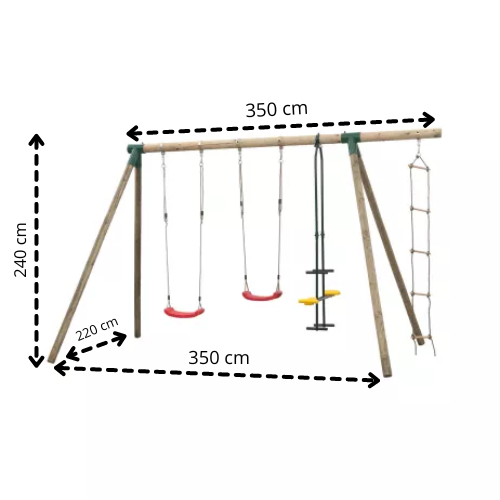 Houten Schommel Danielle 390cm