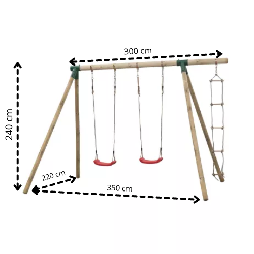 Houten Schommel Charlotte 350 cm