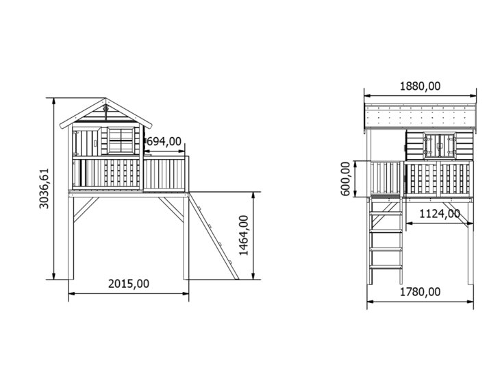 Houten speelhuis Funny xxl - Prestige garden