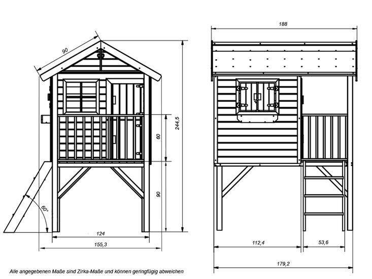 Houten speelhuis Funny XL - Prestige Garden