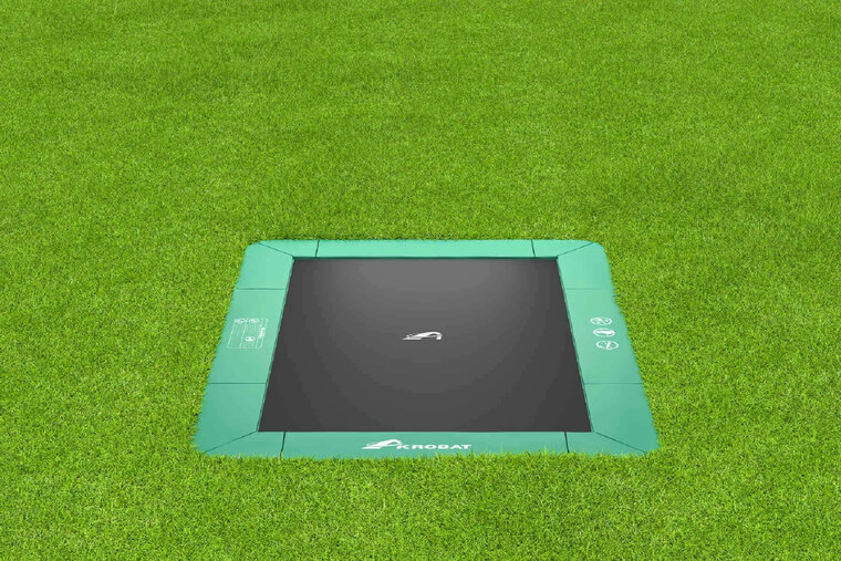 Akrobat Orbit Flat to the ground Trampoline 380x250 Groen, zonder veiligheidsnet