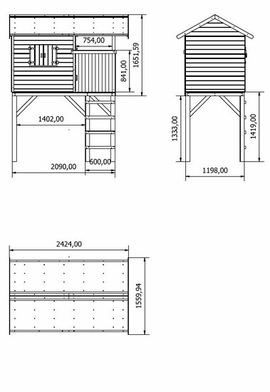 Prestige Garden houten speelhuis met rode glijbaan - Amsterdam