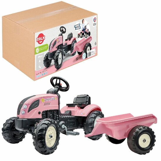 Falk Trap Tractor Country Farmer Set Pink roze 2+