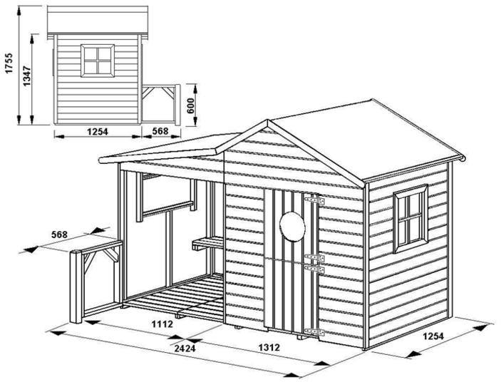 Houten speelhuis Milano - Prestige Garden