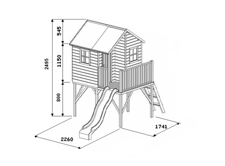 Houten speelhuis Parijs XL - Prestige Garden