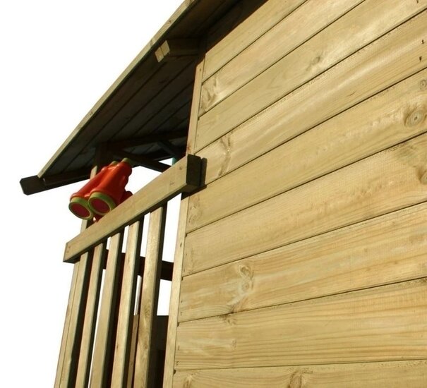 Prestige Garden houten speelhuis met pastelgroene glijbaan - Cupido