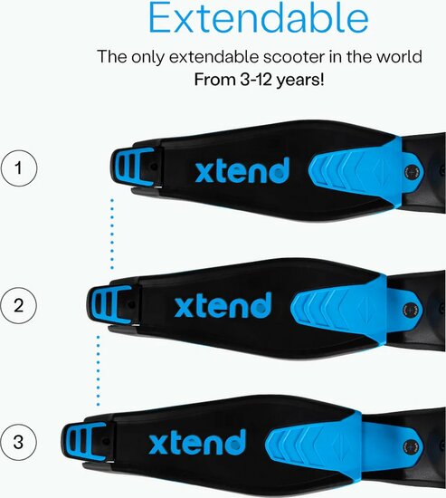 Xtend Scooter/step ride on blauw/zwart