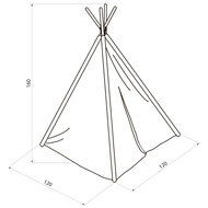 Sunny Wereldkaart Tipi Tent Multikleur