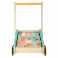 Small Foot - Houten Baby  Walker Loopwagen met Blokken Paste