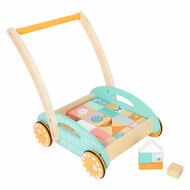 Small Foot - Houten Baby  Walker Loopwagen met Blokken Paste