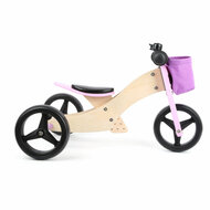 Small Foot - Houten Driewieler en Loopfiets 2in1 Roze