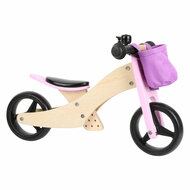 Small Foot - Houten Driewieler en Loopfiets 2in1 Roze