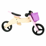 Small Foot - Houten Driewieler en Loopfiets 2in1 Roze