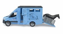 Bruder MB Sprinter Dieren Transport Blauw Met Paard