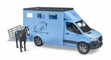 Bruder MB Sprinter Dieren Transport Blauw Met Paard