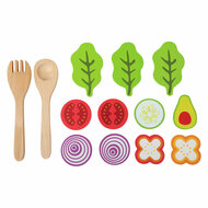 Small Foot - Houten Speeleten Salade Speelset, 15dlg,