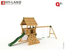 Hy-Land Q2s Speeltoestel Grenenhout - RVS Glijbaan en Schommel